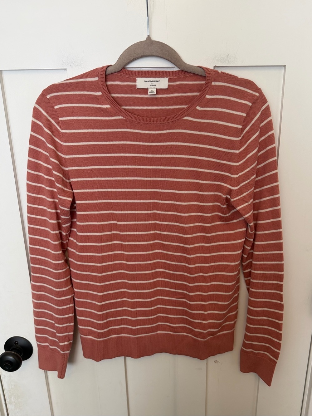 Banana Republic Striped Crew Neck Forever Sweater Size Small Lightweight